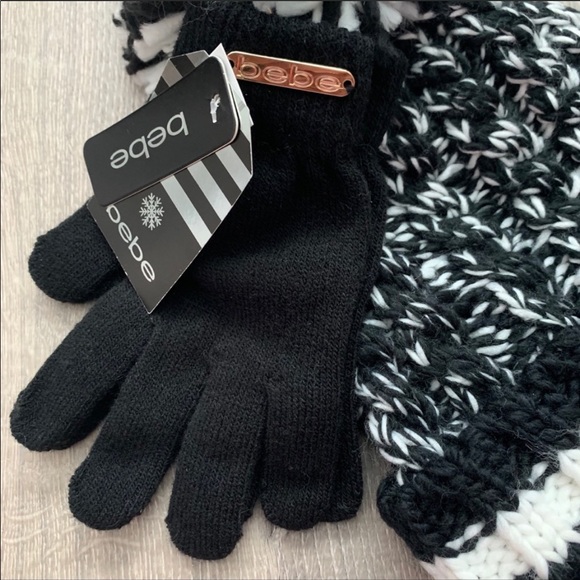 NWT Bebe Pom-Pom Hat and Gloves Set - Picture 4 of 5